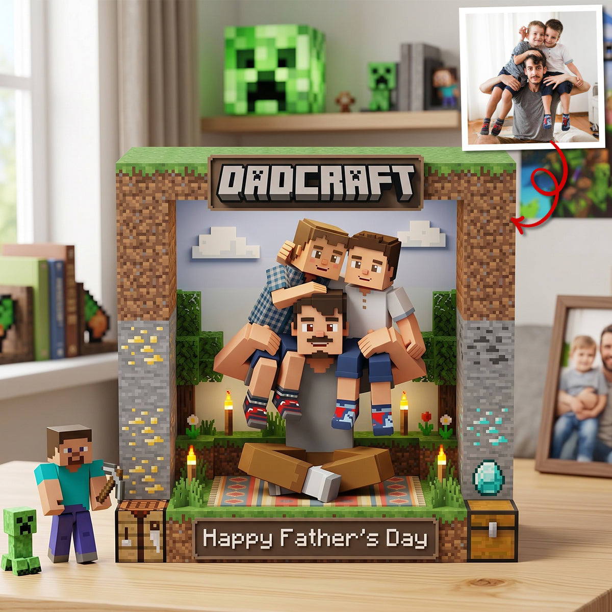 Pixel Dad Acrylic Plaque - Personalized Custom Photo Gift For Dad 02NATN160426-Homacus