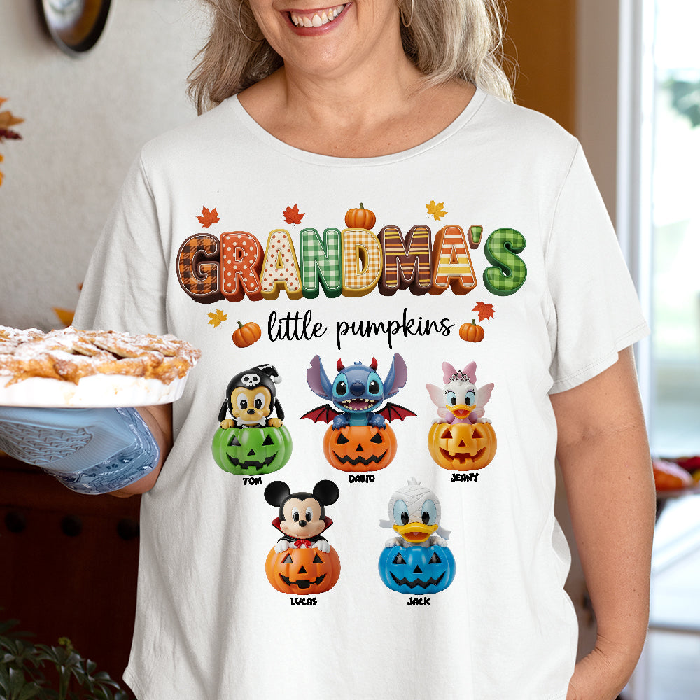 Little Pumpkins Personalized Halloween Gifts For Grandma And Mom Shirt 04pgtn220825-Homacus
