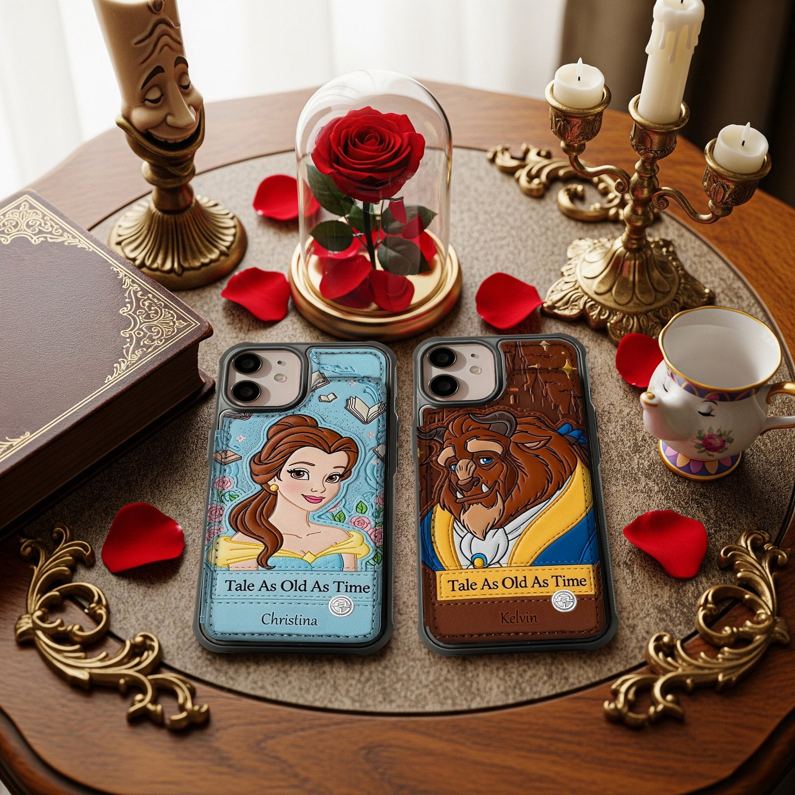 Couple Leather Flip Wallet Phone Case - Personalized Gift For Couple 03TGMG310725-Homacus