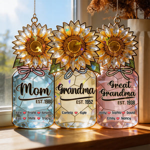 Sun Flowers Suncatcher Ornament - Personalized Gifts For Grandma and Mom 04kimg180326-Homacus