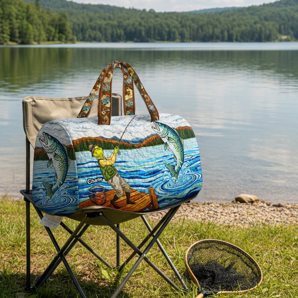 Personalized Gifts For Fishing Lovers, Fishing Quilted Duffle Bag 01tgmg100925-Homacus