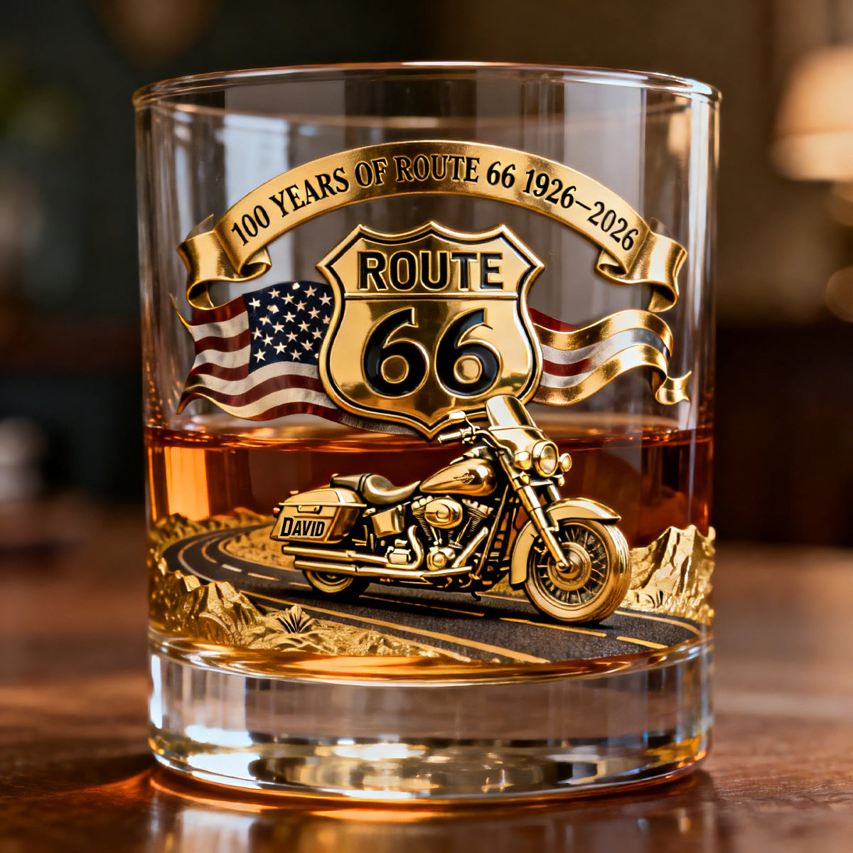 100 Years Of Route Personalized Gifts For Bikers 11oz Round Glass 03natn040226-Homacus