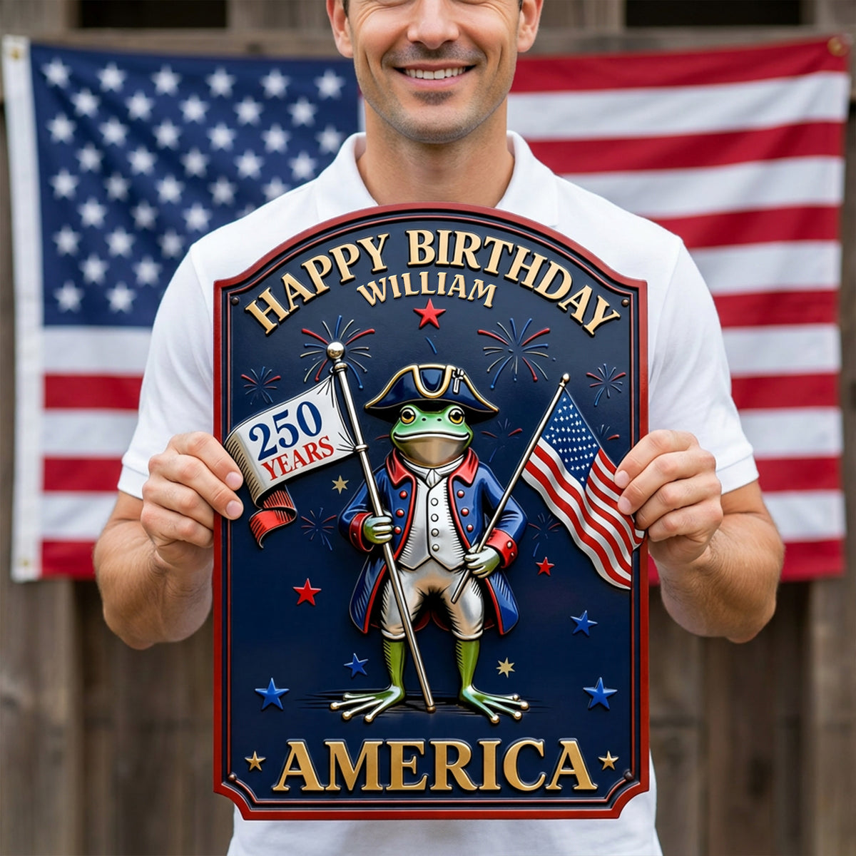 Revolutionary Frog Metal Sign, Personalized Decor Gifts For Patriots 01qhqn300526