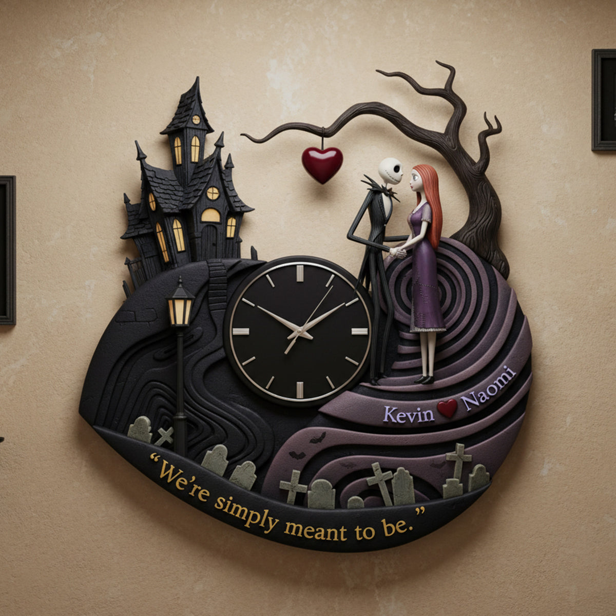 Romantic Pair Hanging Wall Clock - Personalized Gifts For Couples 03kimg251225-Homacus