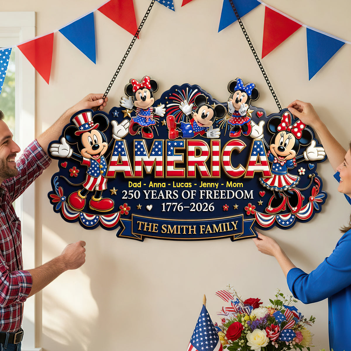 Celebrated America 250th Anniversary Acrylic Sign - Personalized Gifts For Family 02todt040626