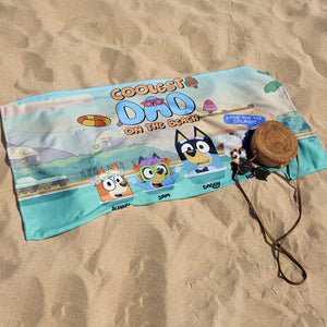 Personalized Gifts For Dad Beach Towel 02KAMH230524 Dog Dad On The Beach-Homacus