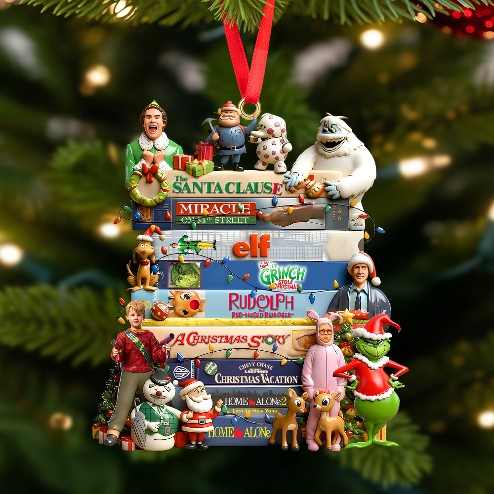 Classic Christmas Movies Collection Stack Ornament, Personalized Gifts For Movie Fans 05QHTN131025-Homacus