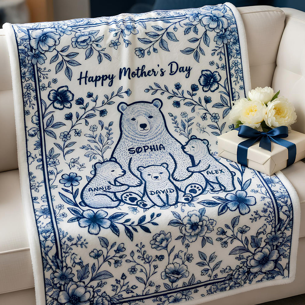 Heartfelt Mama Bear Blanket - Personalized Gifts For Moms 04PADT160426-Homacus