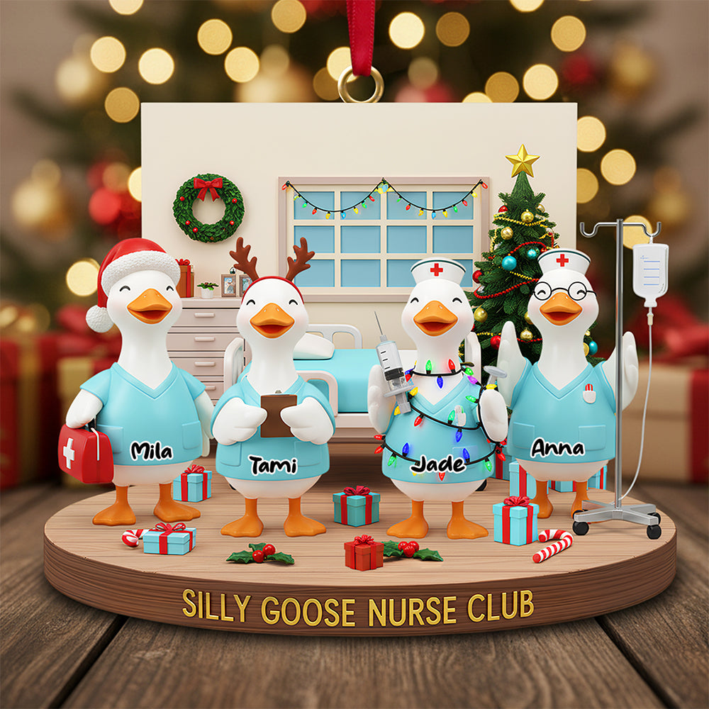 Nurse Goose Coworkers Ornament - Personalized Gifts For Coworkers Christmas Ornament 05NADT071125-Homacus