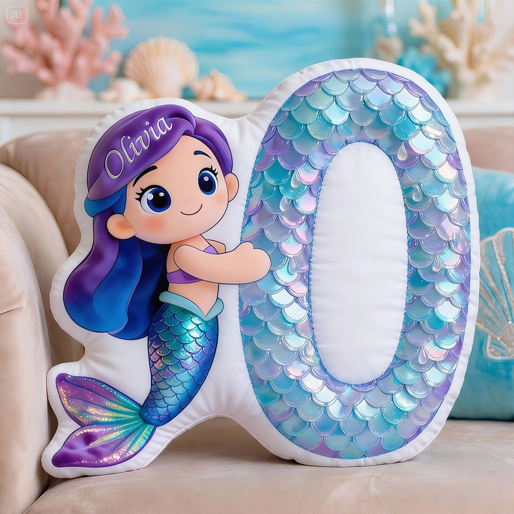 Mermaid Alphabet Pillow Personalized Gifts For Kids 03TGDT151225-Homacus
