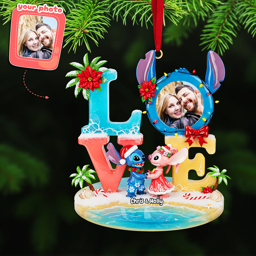 Custom Photo Couple Acrylic Ornament, Personalized Gifts For Christmas 03kita101025-Homacus