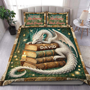 Personalized Gifts For Book Lovers Dragon Quilt Bedding Set Special Line 03xqtn080125 I'm Not A Bookworm I'm A Book Dragon-Homacus