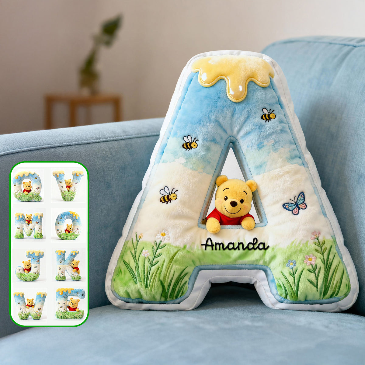 Cute Initial Letter Alphabet Custom Shape Pillow, Personalized Gifts For Kids 03qhmg181125-Homacus