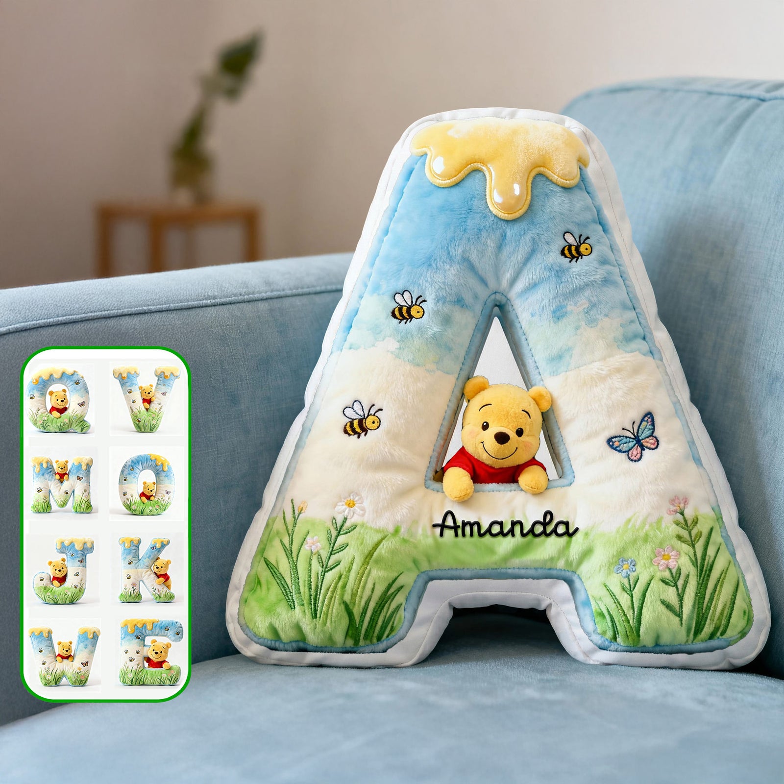 Cute Initial Letter Alphabet Custom Shape Pillow, Personalized Gifts For Kids 03qhmg181125-Homacus