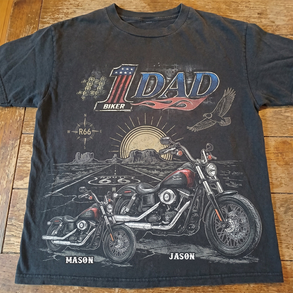 King Of The Road Motorcycle Dad Shirt - Personalized Gifts For Biker Dads 04qhdt050526 GRER2005-Homacus