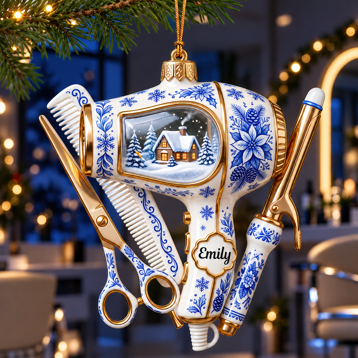 Toile De Jouy Christmas Ornament - Personalized Gifts For Hairstylist 01pgqn121026-Homacus
