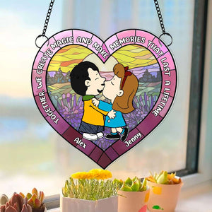 Personalized Gifts For Couple Suncatcher Ornament Kissing Couple 05KAMH101224HG-Homacus