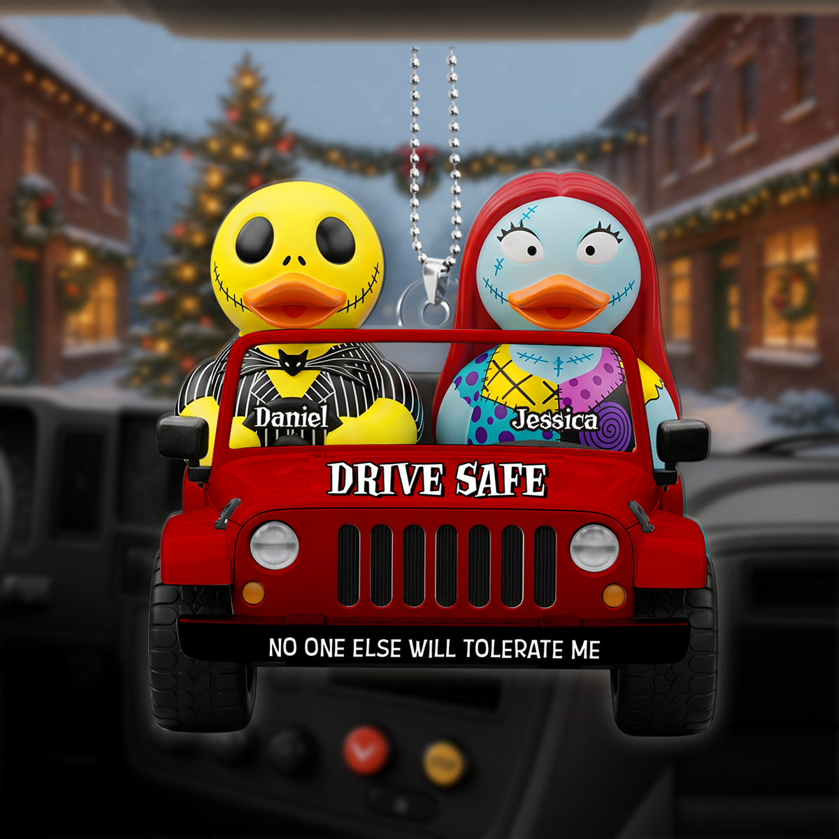 Spooky Couple Drive Safe Car Ornament -Personalized Gifts For Couples 05NALU020825-Homacus