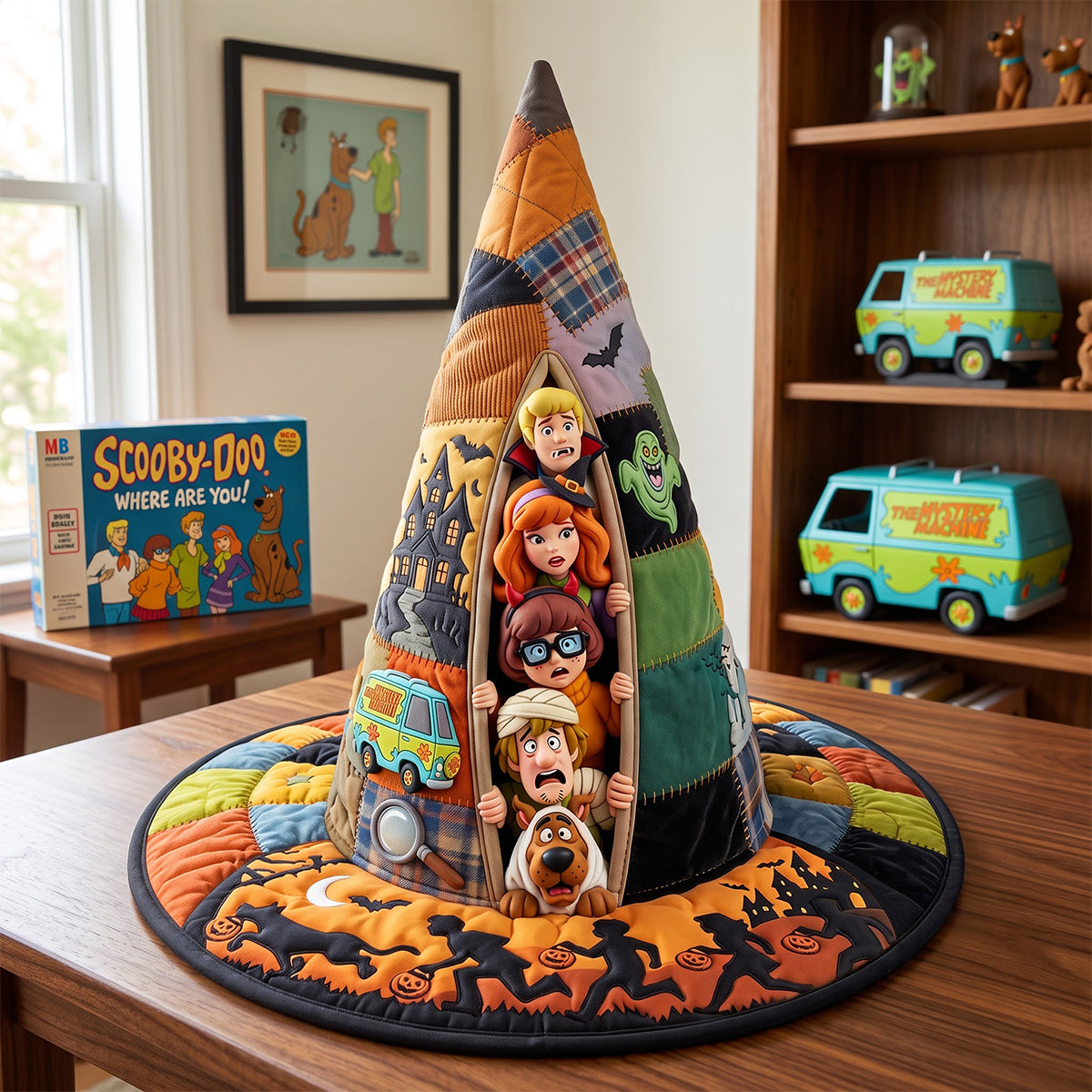 Horrified Peeking Out Quilted Witch Hat - Personalized Gifts 05qhtn140826