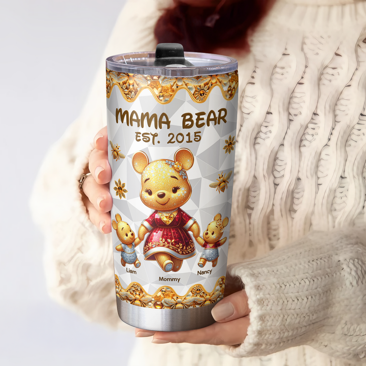 Mama Bear Tumbler - Personalized Gifts For Mom 01tgpu090425-Homacus