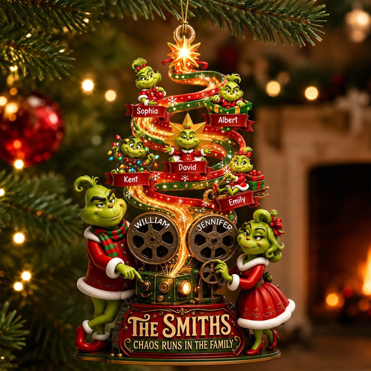 Mischievous Santa Family Ornament - Personalized Christmas Gifts 06HAQN210826-Homacus
