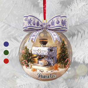 Christmas Coffee Lover Ornament - Personalized Gift For Coffee Lover Ornament 01PAMG021025-Homacus