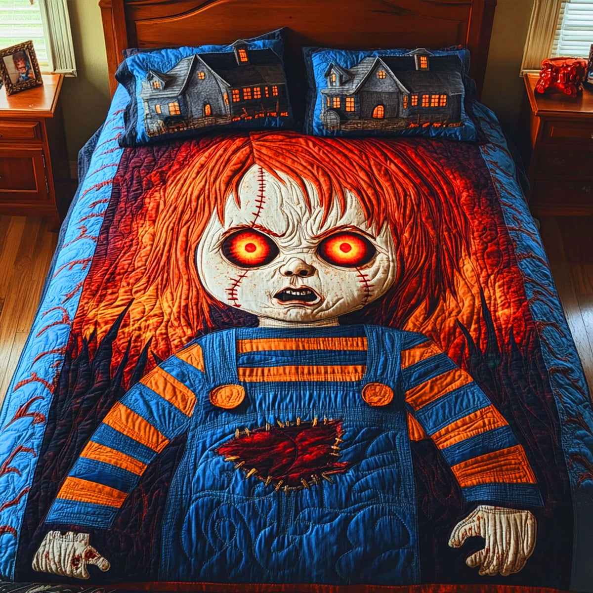 Spooky Murder Doll Quilt Bedding Set Special Line - Halloween Gifts For Horror Movie Fans 05TGLU210825-Homacus