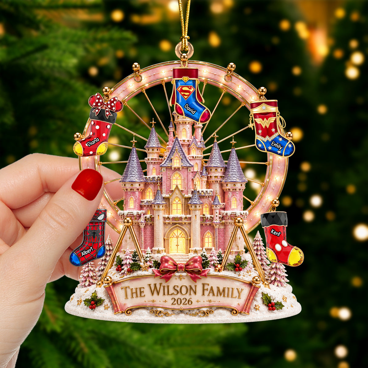 Christmas Castle Family Ornament - Personalized Gift For Family 02naqn200826