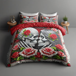 Personalized Gifts For Skull Couple Quilt Bedding Set 03OHTN100125-Homacus