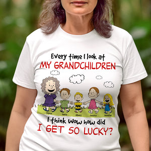 Personalized Gifts For Grandma, Cute Cartoon Holding Hands Shirt 05PGQN150724HH-Homacus
