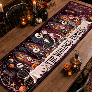 Mystical Spooky Family Quilted Table Runner - Personalized Halloween Gifts For Family 02padh130826