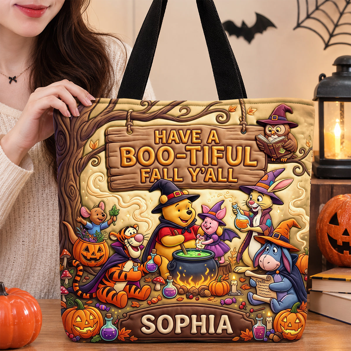 Magical Woodland Friends Tote Bag - Personalized Gifts 01padh290726