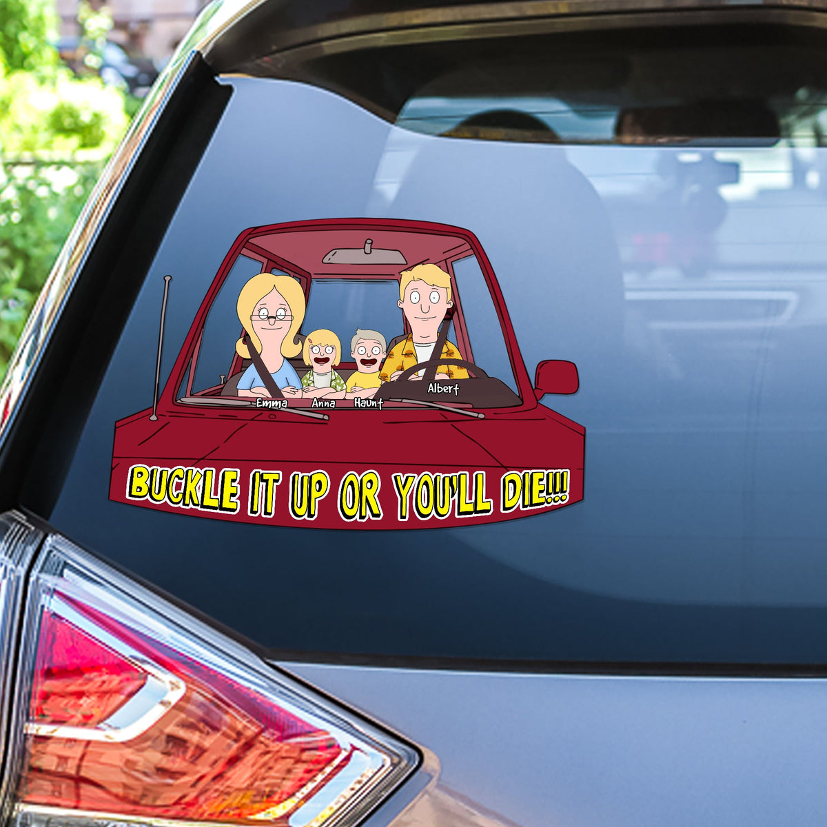 Personalized Gifts For Family Car Decal, Buckle It Up Reminder 01KALU140325HG-Homacus