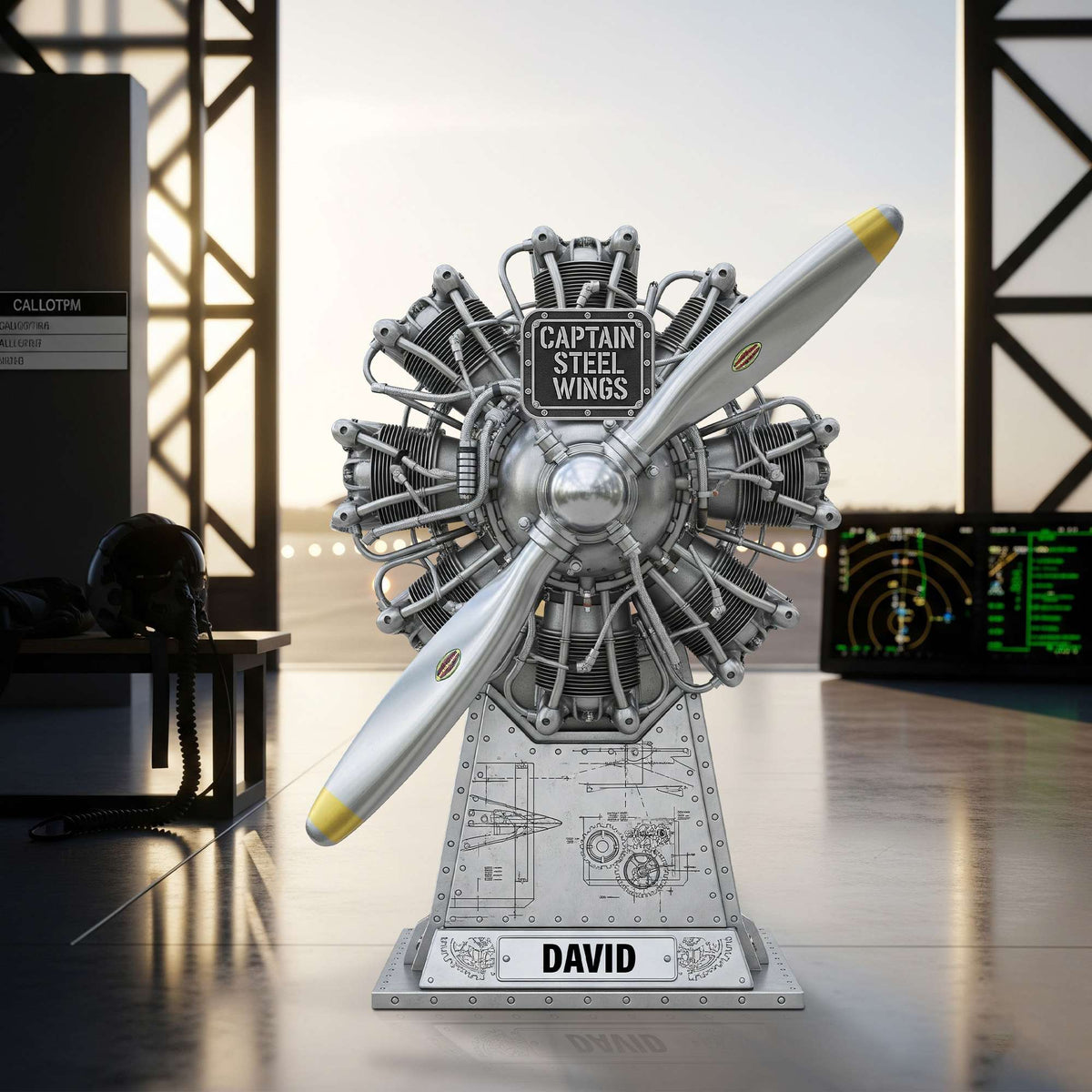 Radial Airplane Engine Acrylic Plaque - Personalized Gifts For Pilot 02OHTN090625-Homacus