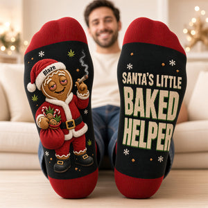 Funny Stoner Santa Socks - Personalized Christmas Gifts 03todt210926 - Socks - GoDuckee