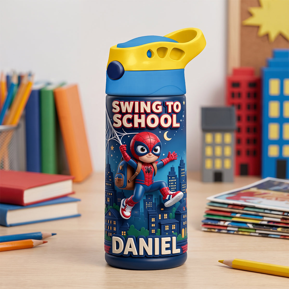 Swing To School 12oz Colorful Tumbler - Personalized Gifts For Kids 06todh270726-Homacus