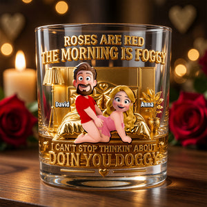 Cheeky Couple Round Glass - Personalized Gifts For Couple 03NAQN020626-Homacus