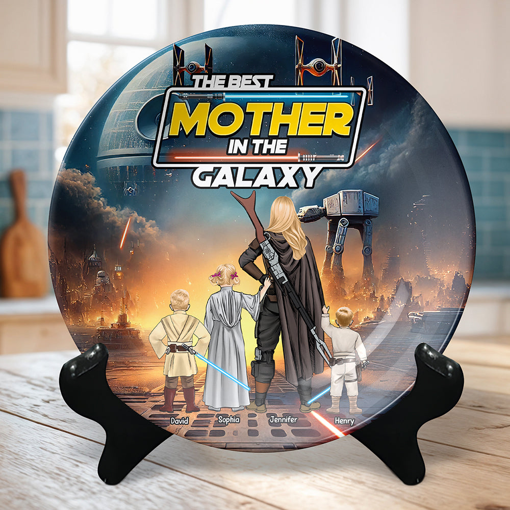 A Galactic Christmas With Mom – Personalized Ceramic Plate Gifts For Mom 03xqqn110325hhhg-Homacus