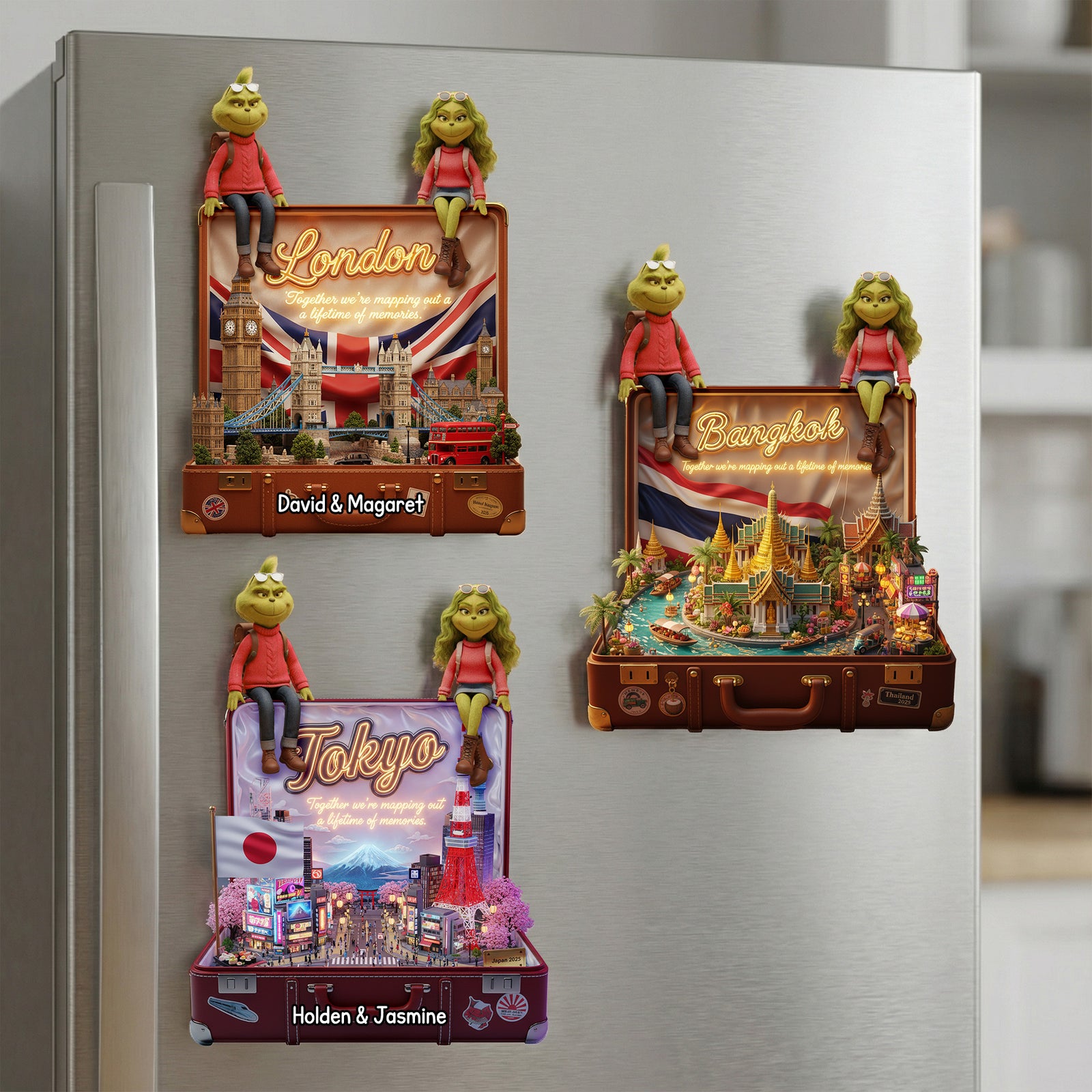 Couple Travelling Acrylic Fridge Magnet - Personalized Gifts For Couple 07pamg211125-Homacus