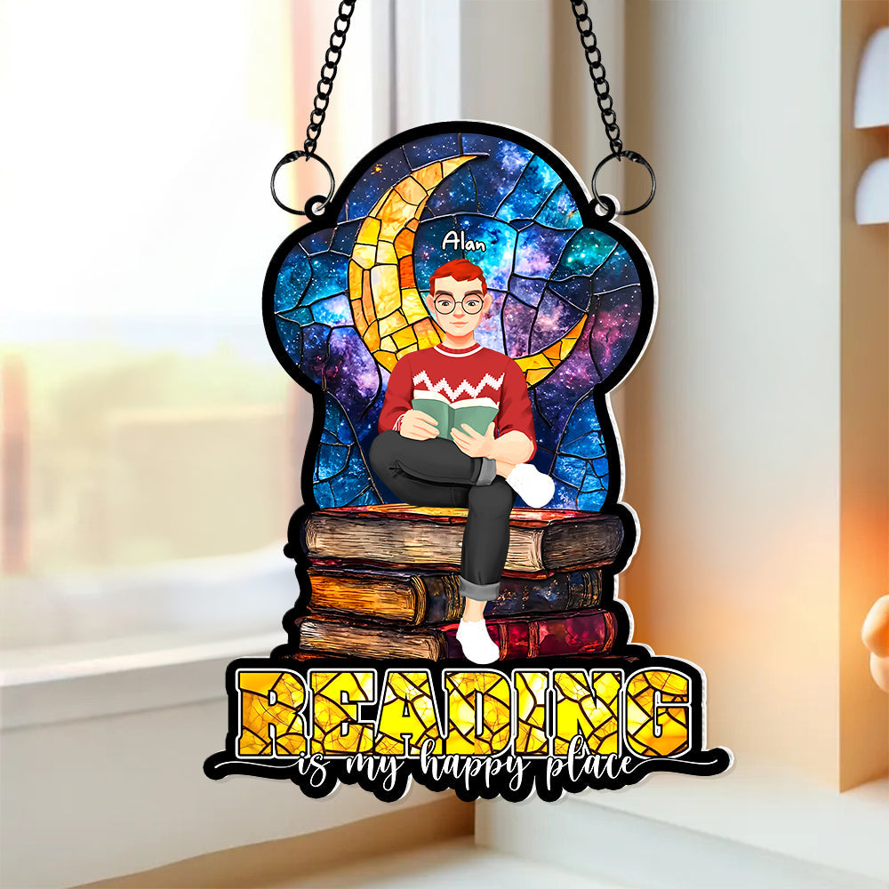 Personalized Gifts For Book Lovers Acrylic Suncatcher Reading Happiness 03XQLU041224PA-Homacus