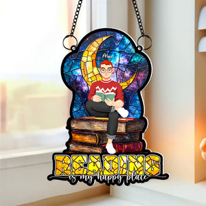 Personalized Gifts For Book Lovers Acrylic Suncatcher Reading Happiness 03XQLU041224PA-Homacus