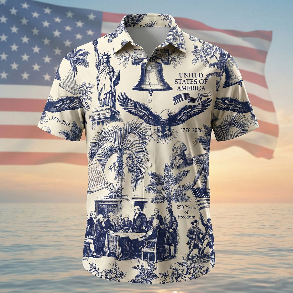 Proud American Anniversary Hawaiian Shirt, Personalized Gift For Patriot 02qhtn250226-Homacus