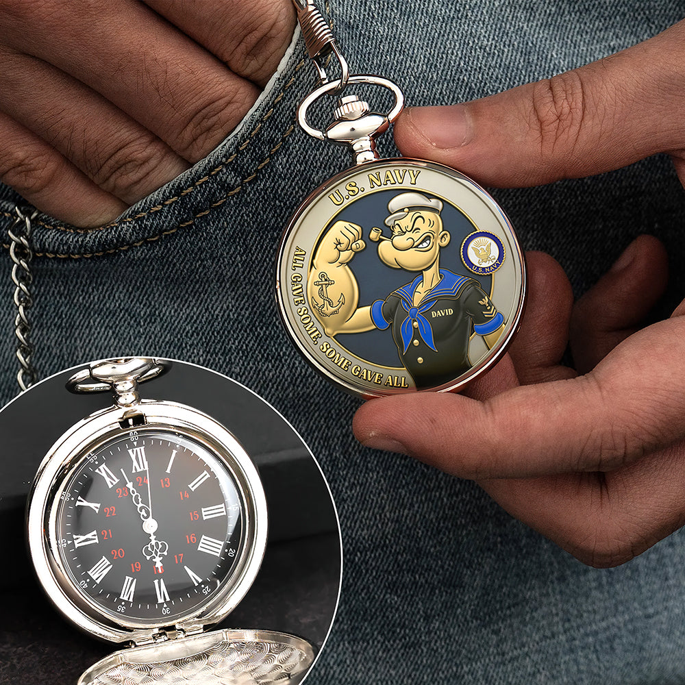 Service Remembered Pocket Watch Personalized Gifts For Veteran 04NAQN190625-Homacus