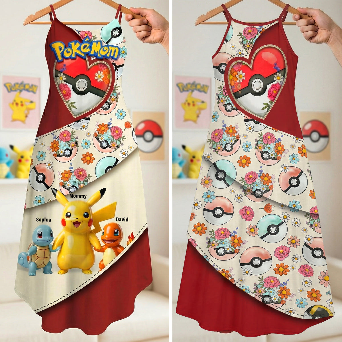 Mom Of Pocket Creature Maxi Dress - Personalized Gifts For Mom 01QHQN070426-Homacus