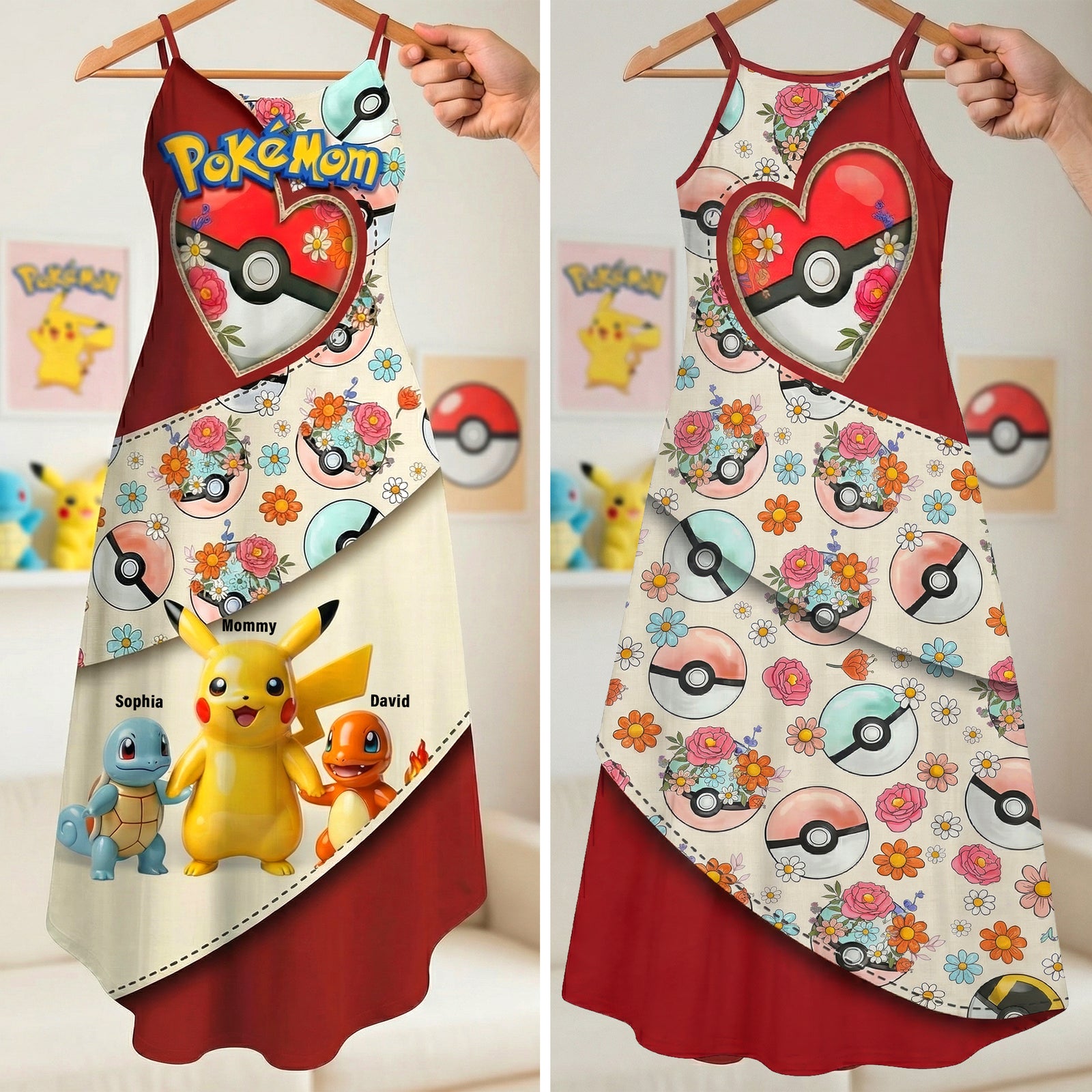 Mom Of Pocket Creature Maxi Dress - Personalized Gifts For Mom 01QHQN070426-Homacus