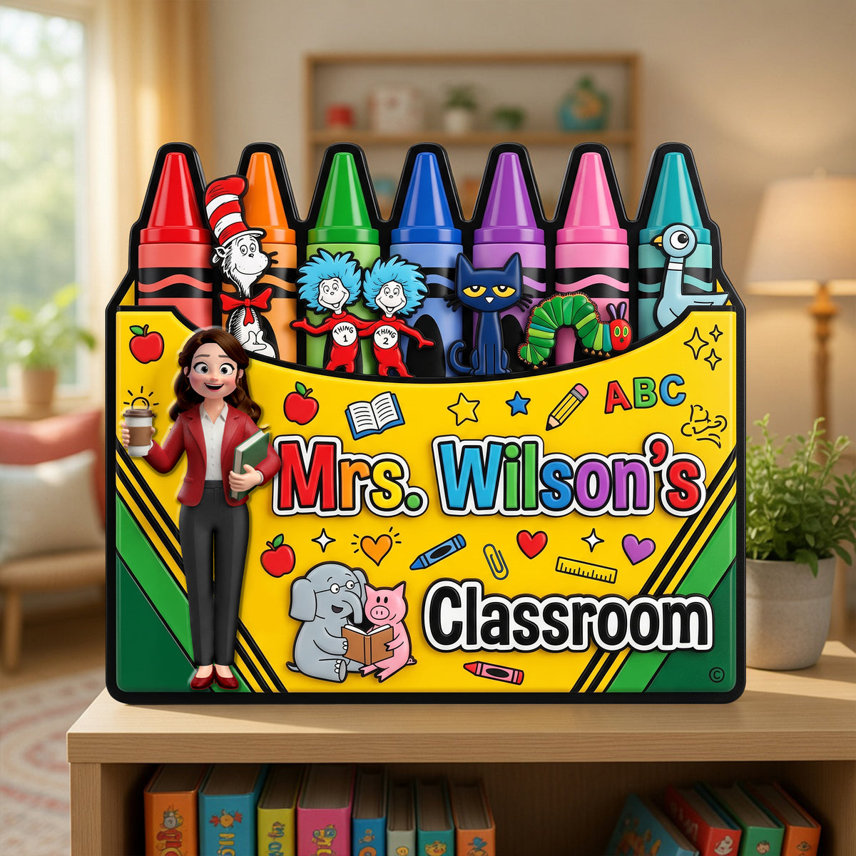 Teacher's Crayon Classroom Acrylic Plaque - Personalized Gifts For Teachers 02naqn060726-Homacus