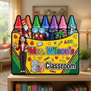 Teacher's Crayon Classroom Acrylic Plaque - Personalized Gifts For Teachers 02naqn060726-Homacus