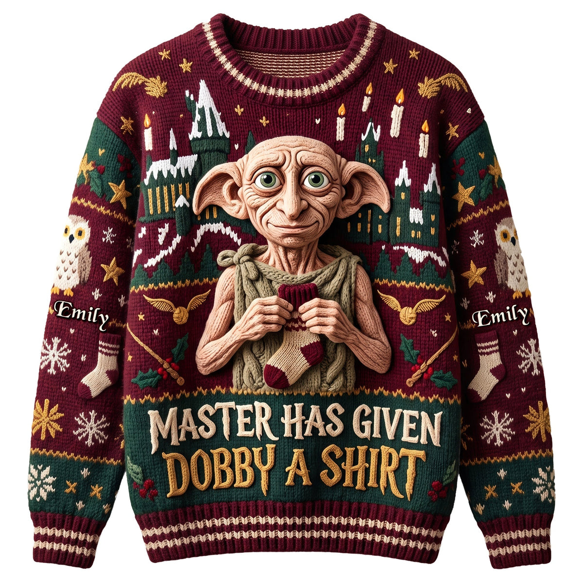 Festive Mascot Knitted Ugly Sweater - Personalized Gifts For Christmas 03NAQN140826-Homacus