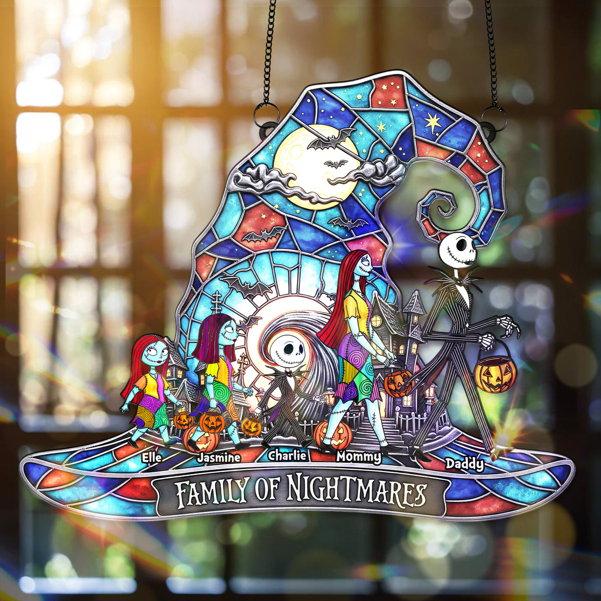 Family Of Nightmares Suncatcher Ornament Personalized Gifts For Family 02OHMG210825-Homacus