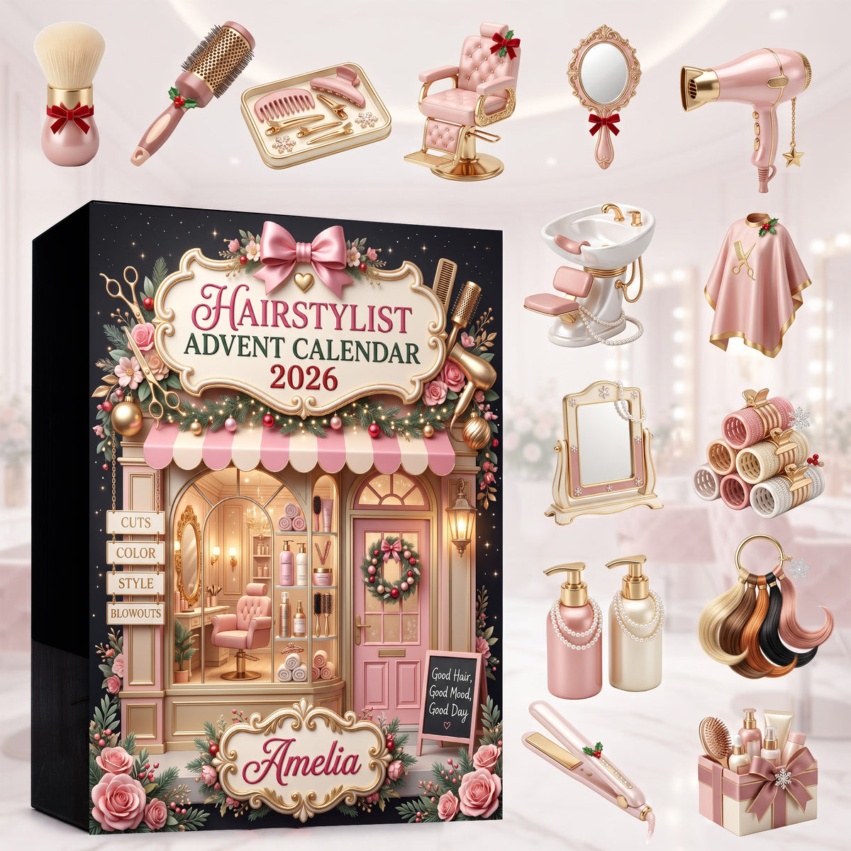 Glam Hairstylist Accessories Advent Calendar - Personalized Gift For Hairstylist 03PGLU291026